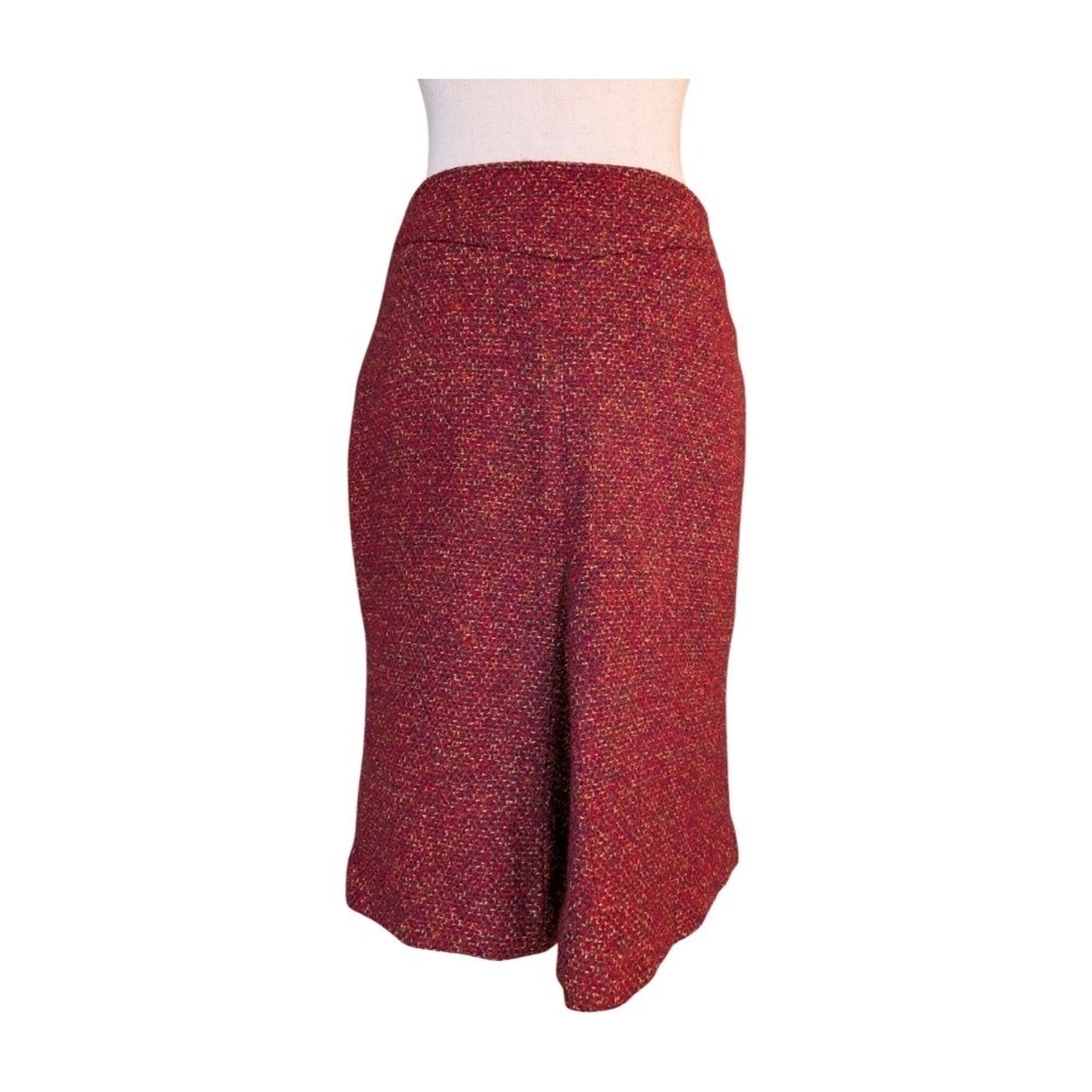 Max Mara Wool Blend Tweed Kick Pleat Skirt Size‎ 4